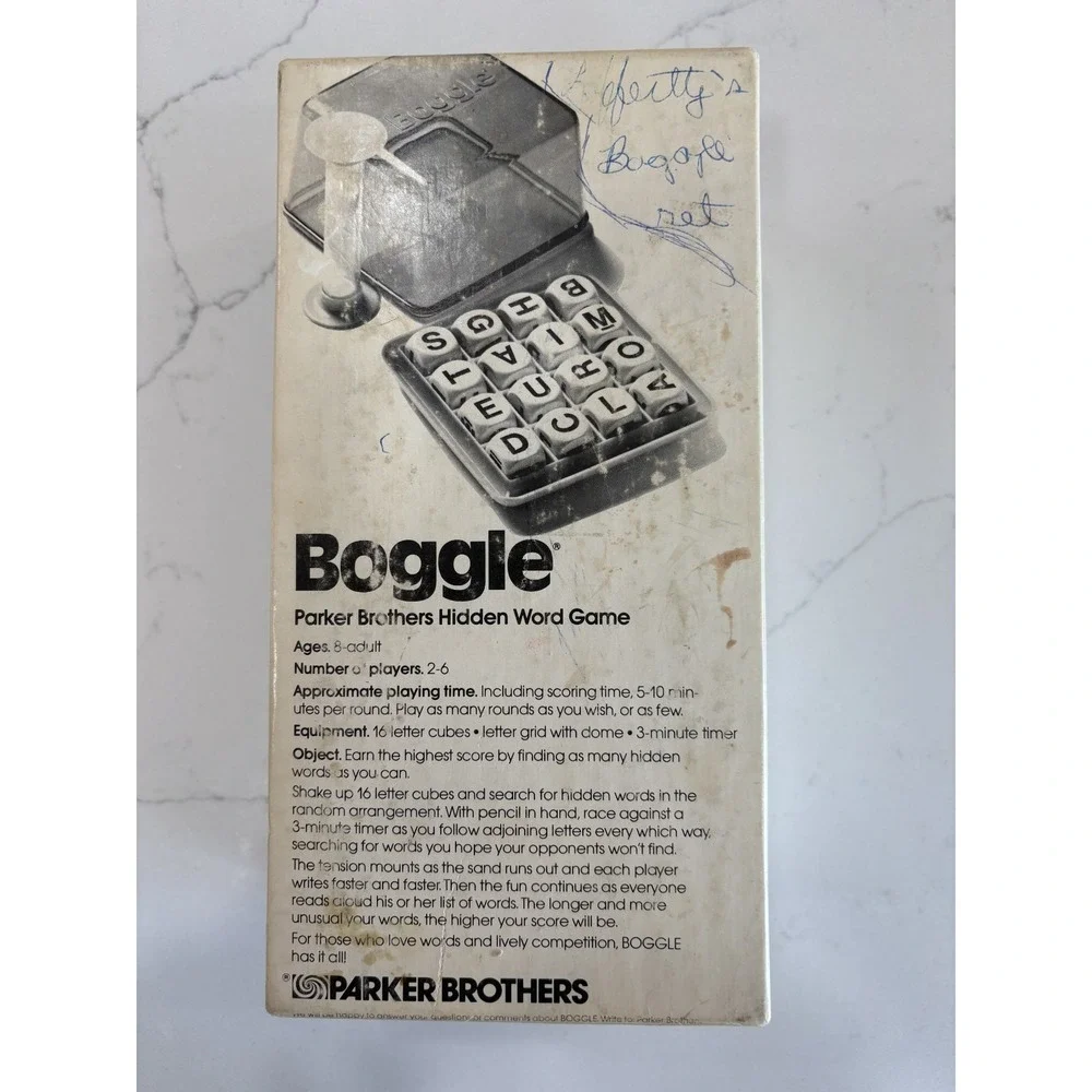 Parker Brothers boggle word